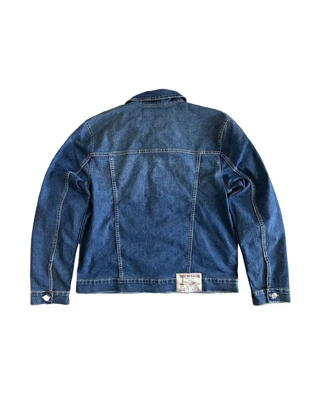 True Religion Denim Trucker Jacket Men's Blue Medium Flake New Size Large $159